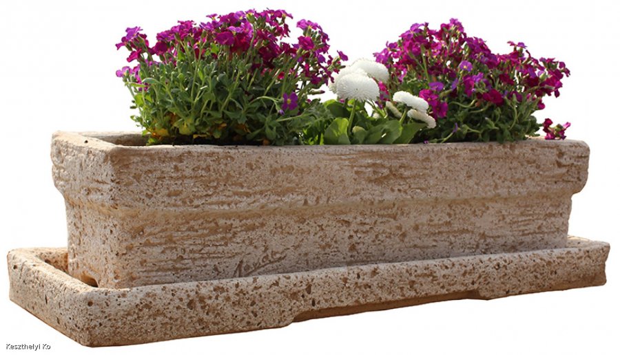 kö virágtartók,beton virágtartók,kaspó,balkonláda,virágláda,virágtartó,kaspó